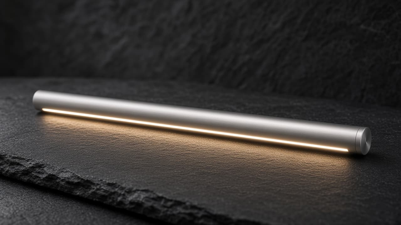 Barre LED compacte Luméa 20 cm, aluminium brossé Ø 22 mm